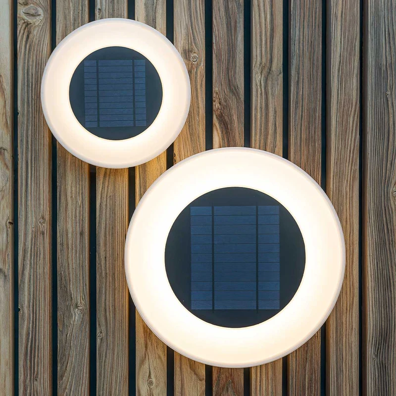 Lot de 2 pièces - Applique ronde avec charge solaire WALLY DISK