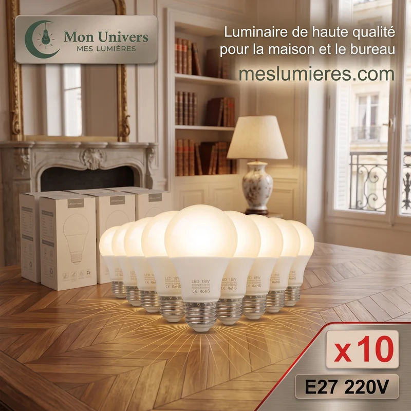 Ampoule LED E27 - Pack de 10 Pièces Dimmable EcoLumière