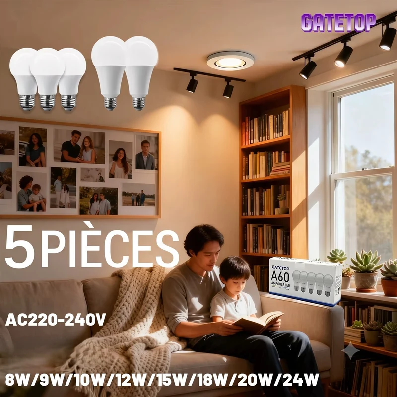 Ampoule LED E27 - Économie Optimale Pack de 5 pièces