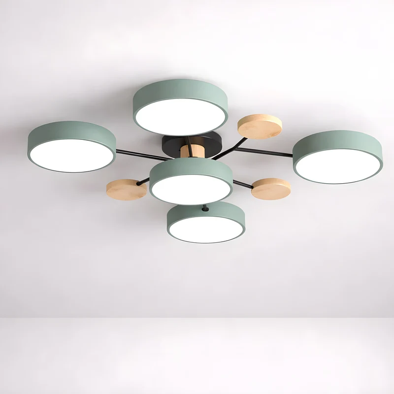 Plafonnier 4 spots LED multi têtes moderne
