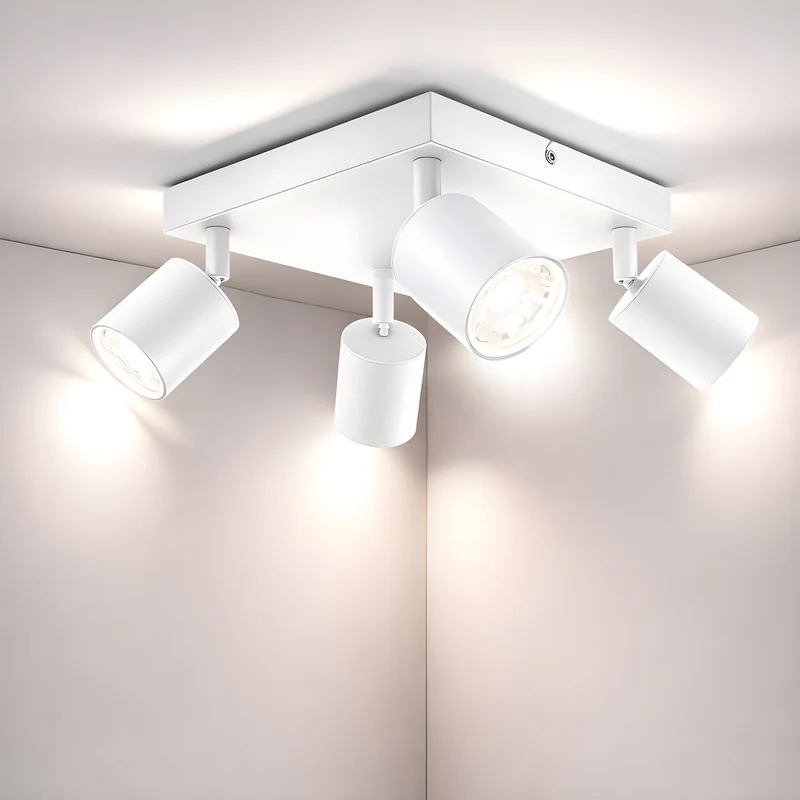 Plafonnier 4 spots LED rotatif moderne