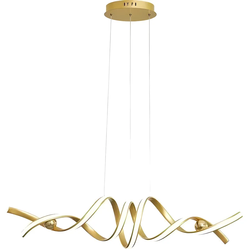 Plafonnier long LED style moderne ondulé